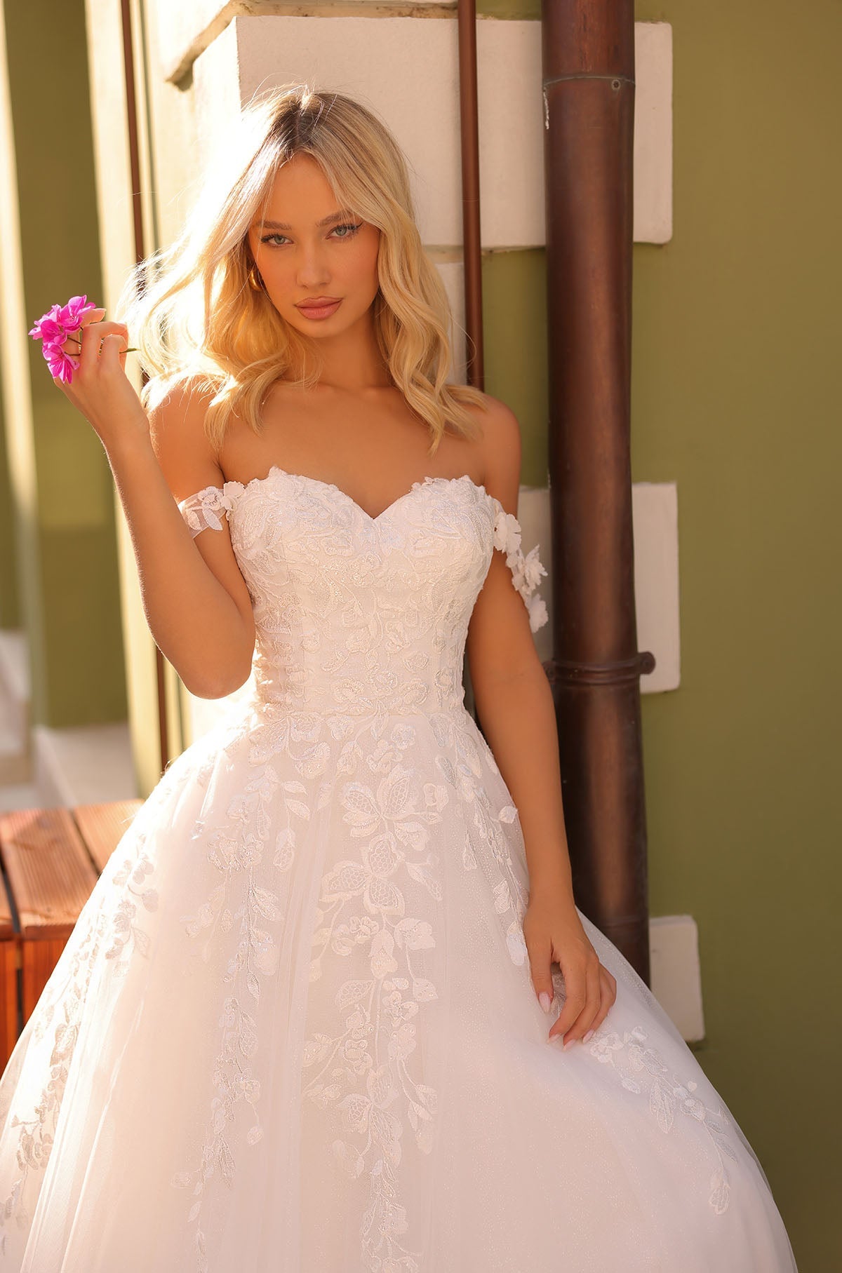 Wedding Dresses Floral Lace Ball Gown Long Bridal Wedding Dress Amarra 84395 Ivory/Ivory