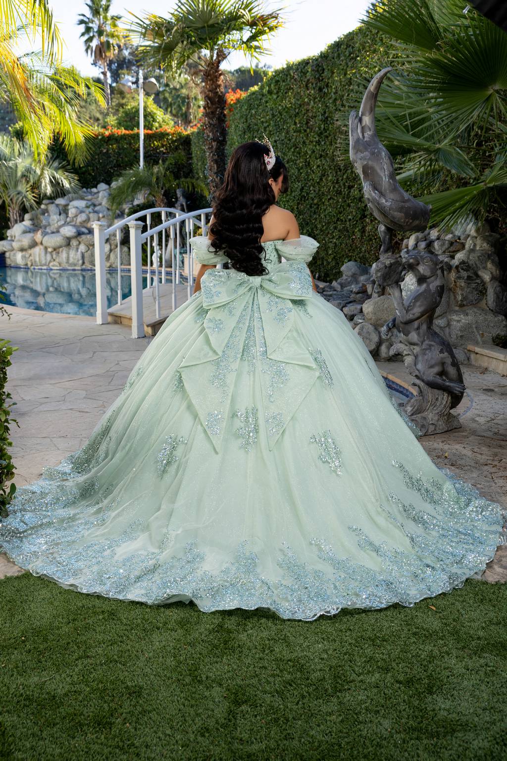Sweetheart Floor-Length with Train Tulle Quinceañera Ball Gown May Queen LK287
