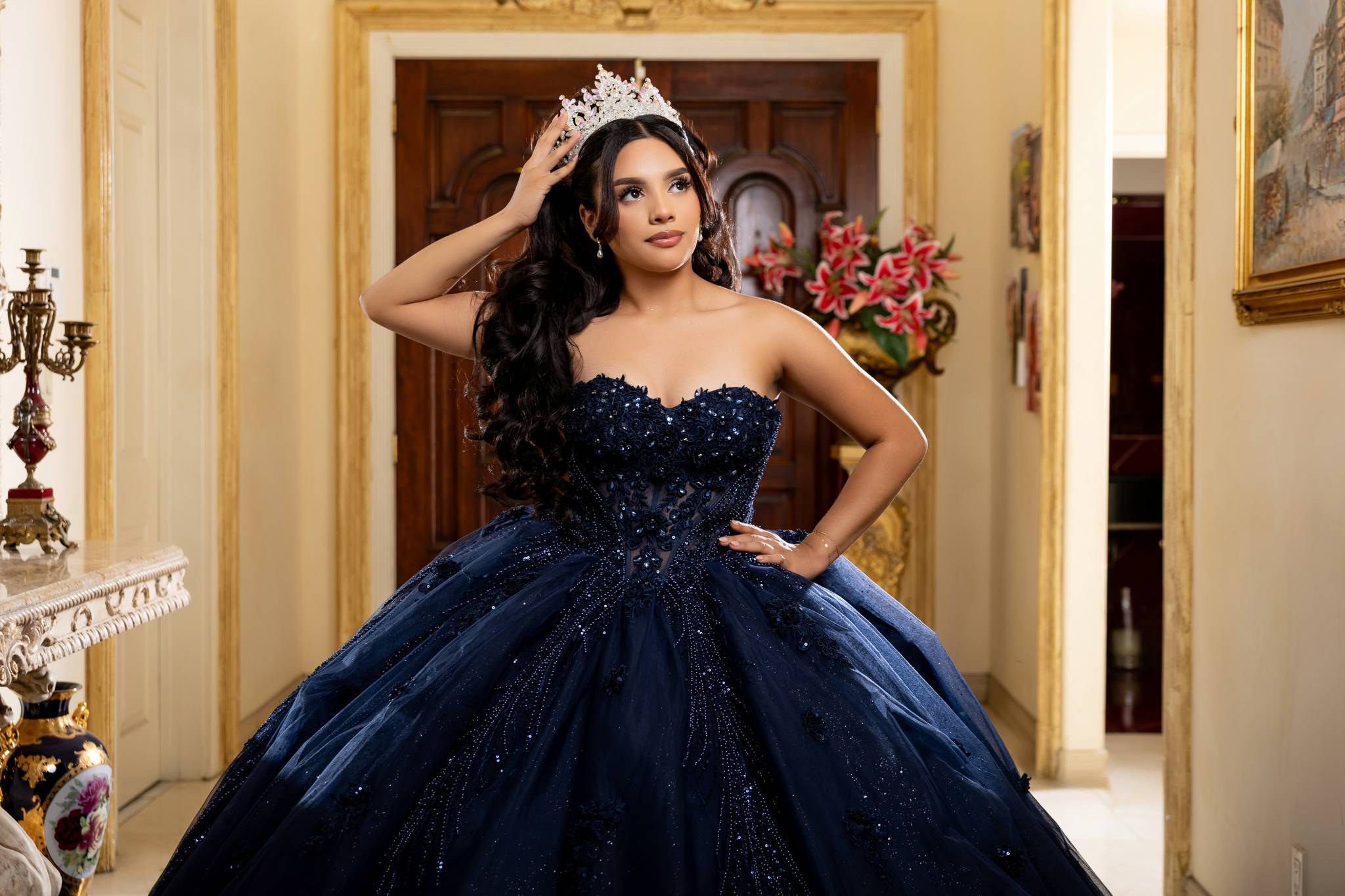 Sweetheart Floor-Length Tulle Quinceañera Ball Gown May Queen LK288