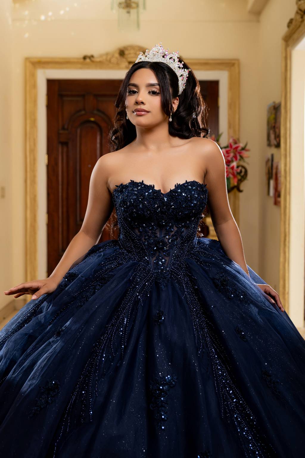 Sweetheart Floor-Length Tulle Quinceañera Ball Gown May Queen LK288