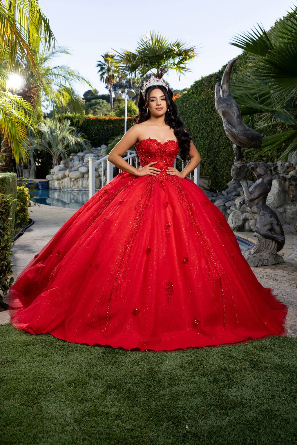 Sweetheart Floor-Length Tulle Quinceañera Ball Gown May Queen LK288