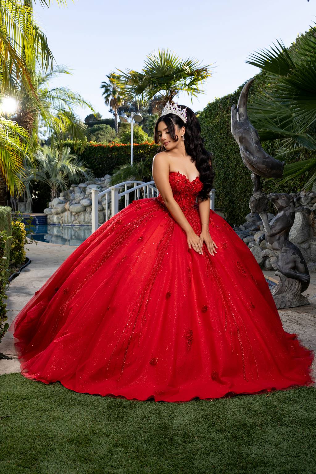 Sweetheart Floor-Length Tulle Quinceañera Ball Gown May Queen LK288