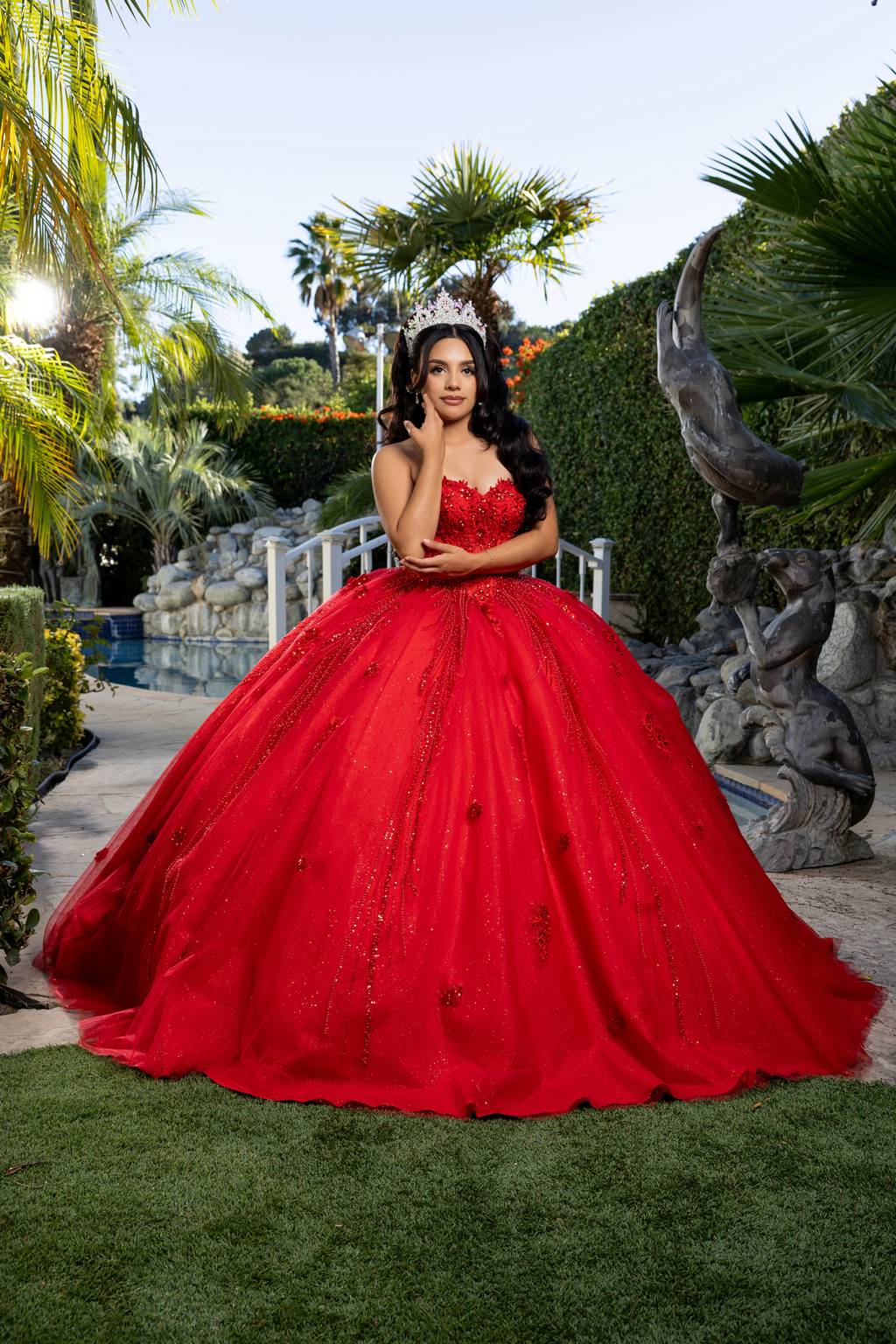 Sweetheart Floor-Length Tulle Quinceañera Ball Gown May Queen LK288