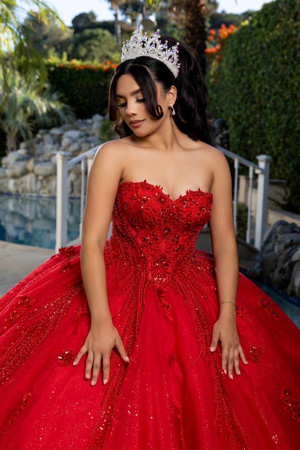 Sweetheart Floor-Length Tulle Quinceañera Ball Gown May Queen LK288