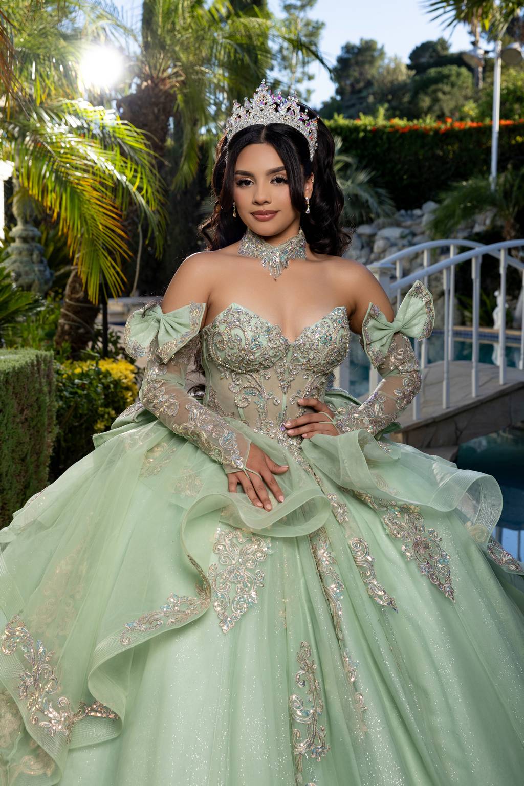 Sweetheart Floor-Length with Train Tulle Quinceañera Ball Gown May Queen LK291