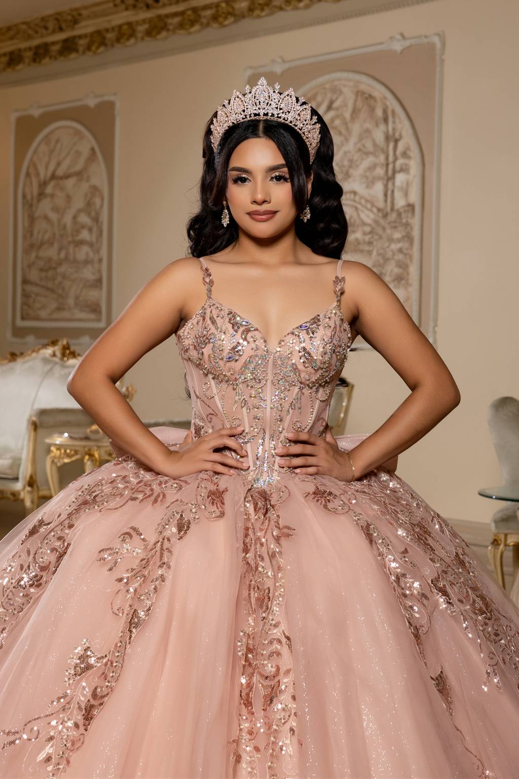 Sweetheart Floor-Length Tulle Quinceañera Ball Gown May Queen LK294