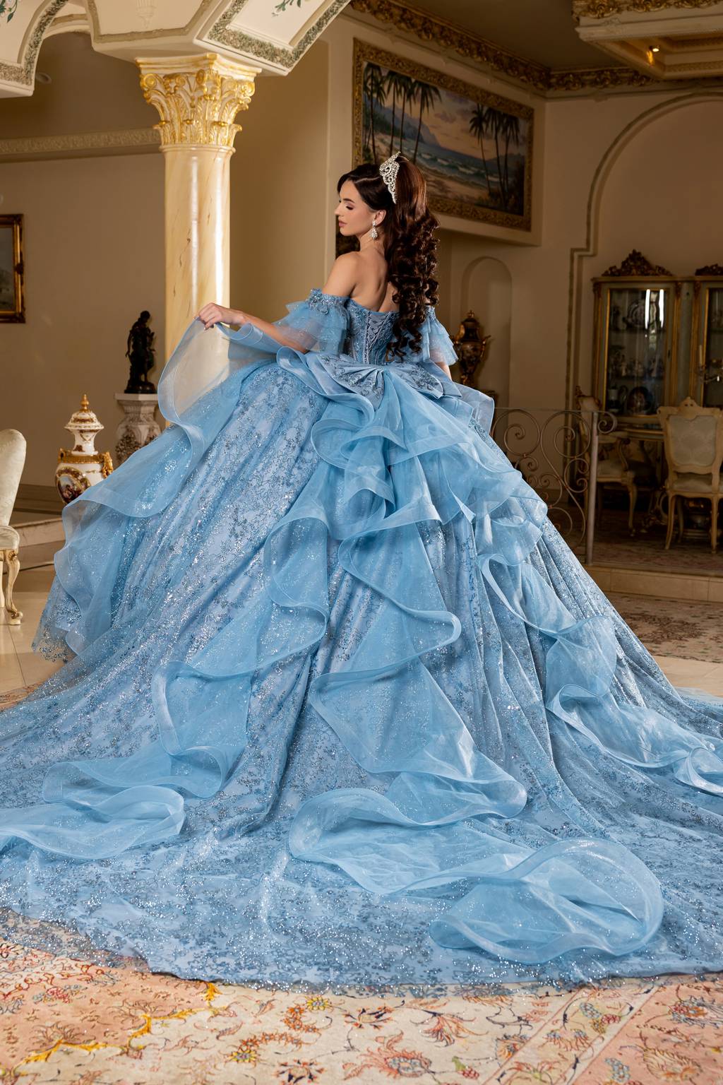 Sweetheart Floor-Length Tulle Quinceañera Ball Gown May Queen LK296