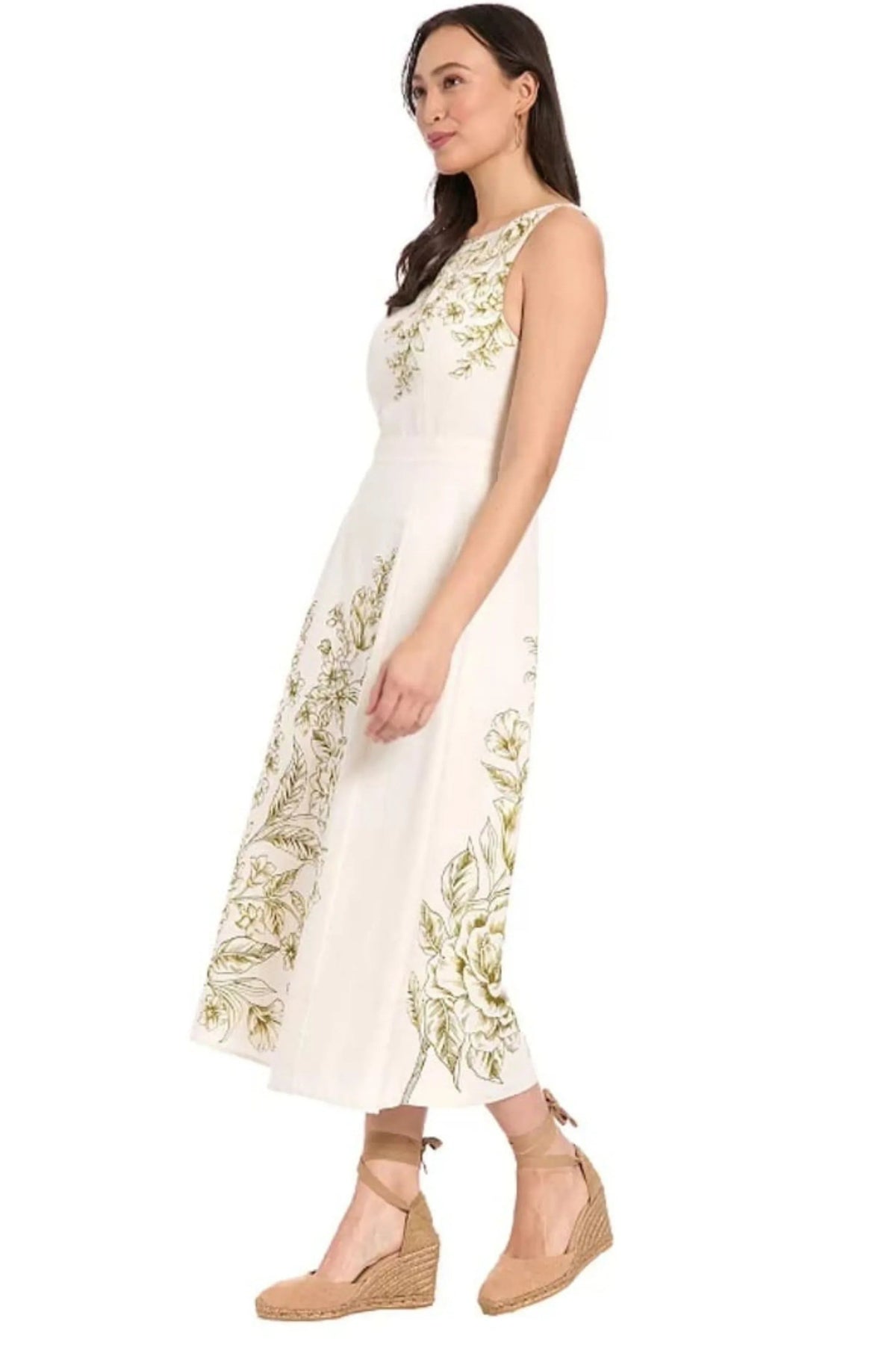 Floral Placement Midi Dress London Times T10234M