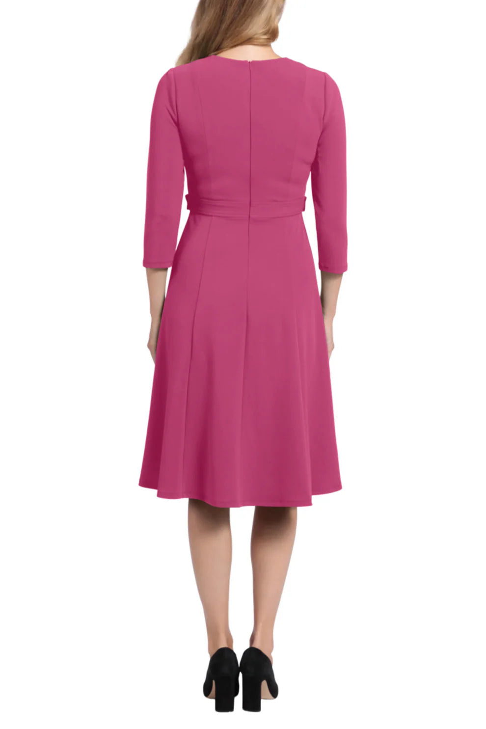 London Times V-Neck Flutter Sleeve Knee Length Dress T6004M