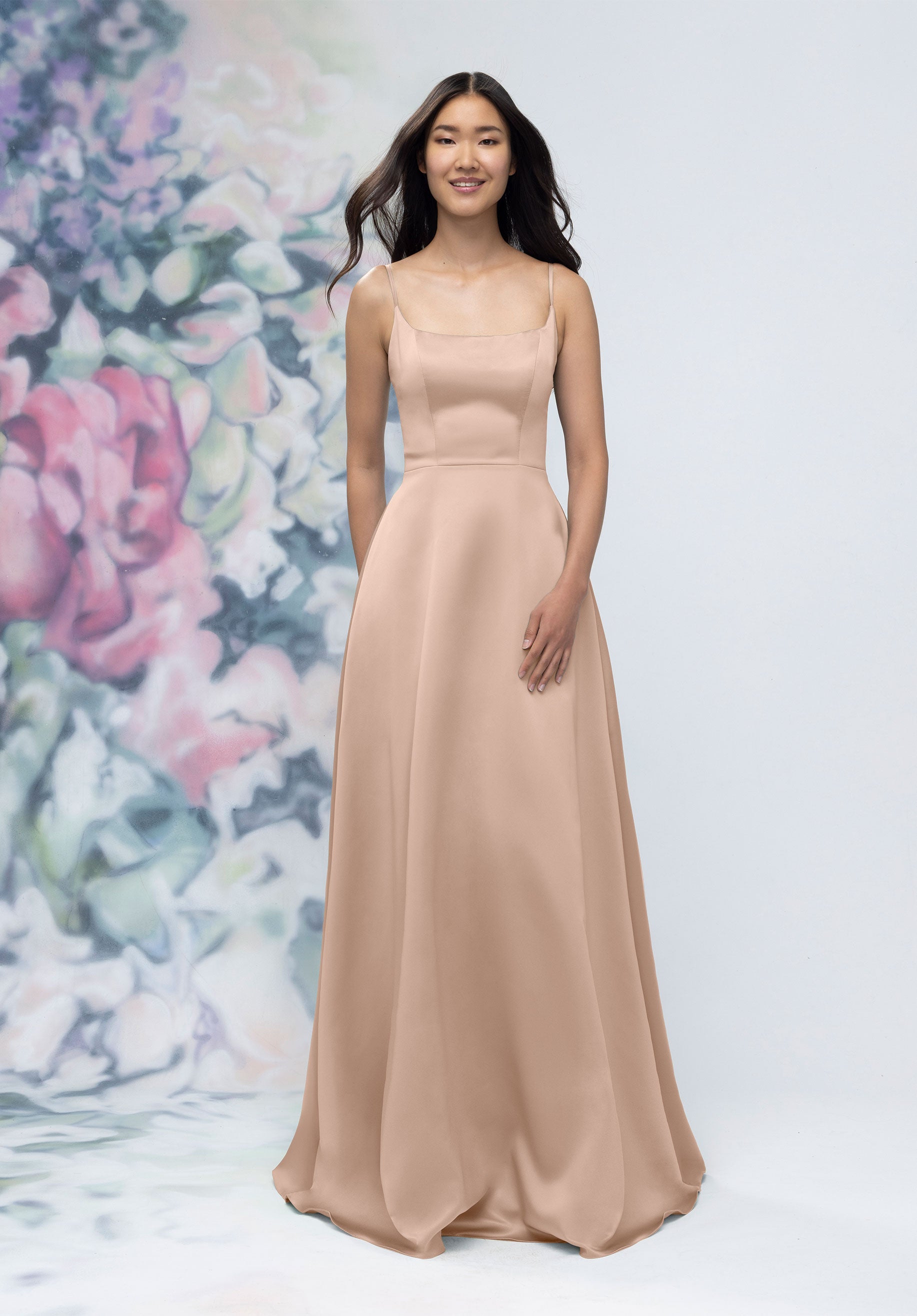 Formal Dresses Long Formal Evening Gown Latte-Satin-3030017-A Line