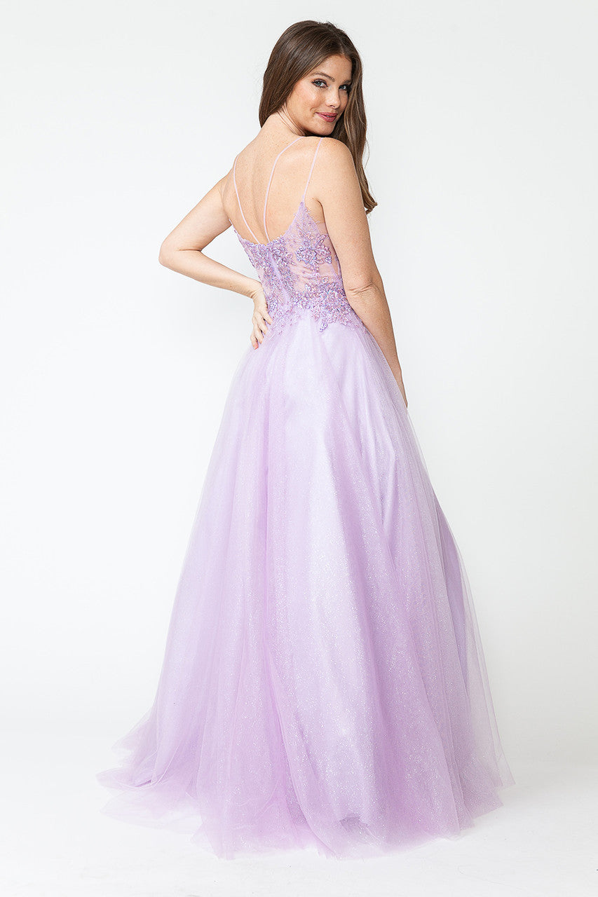 Prom Dresses Sequin Long Beaded Formal Prom Dress Lenovia 8182 Lilac-Tulle-8182-Beaded