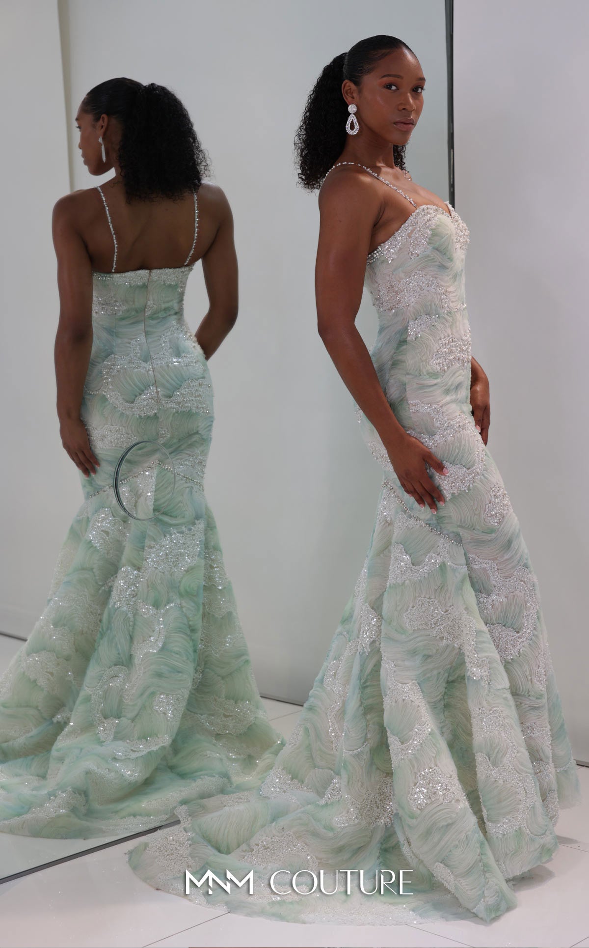 Sweetheart Floor-Length Sequin Formal Mermaid MNM Couture M1133