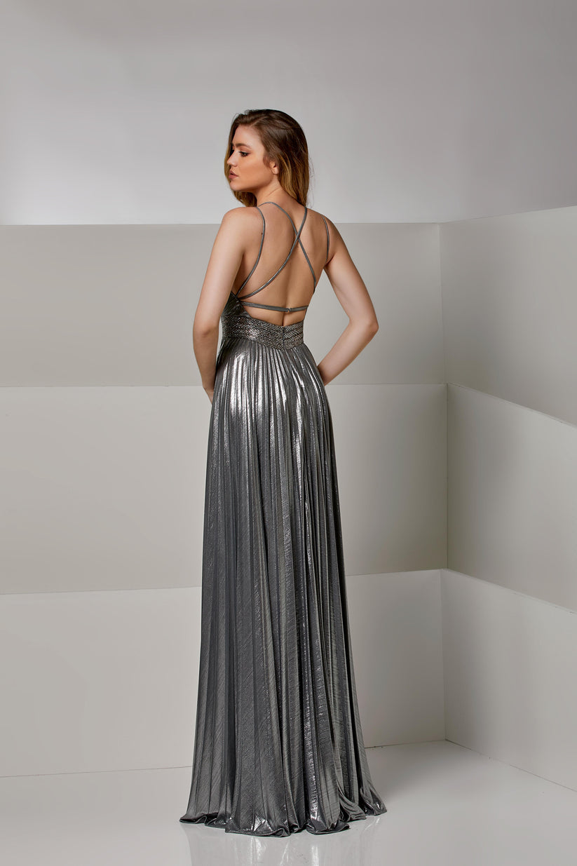 Prom Dresses Long Formal Beaded Prom Dress Anthracite