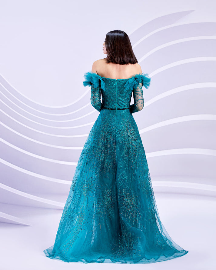 Formal Dresses Long Formal A Line Evening Dress HUNTER GREEN