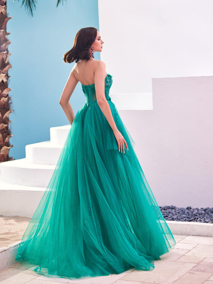 Prom Dresses Long Formal Ball Gown Beaded Prom Dress Teal