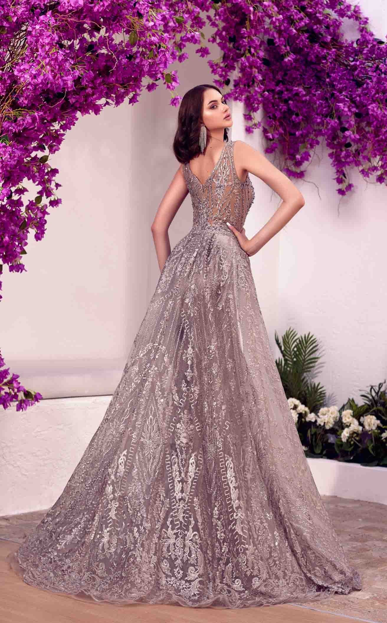 Formal Dresses Long Formal Evening Overskirt Prom Dress Greige
