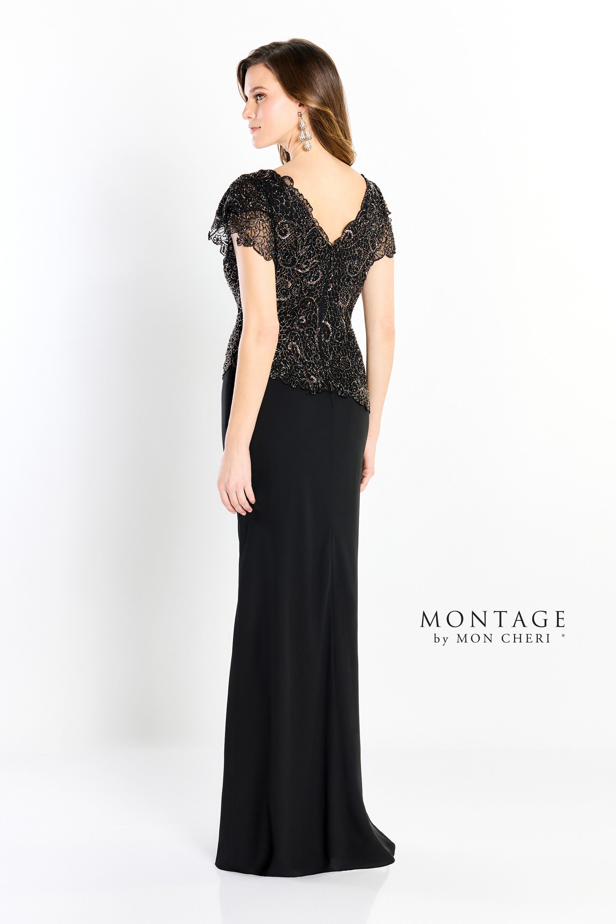 Mother of the Bride Dresses Long Formal Beaded Mother of the Bride Dress Black