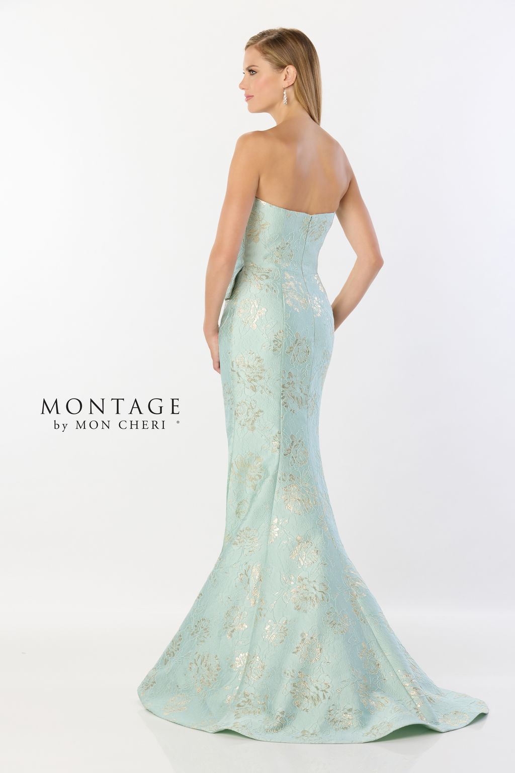 Formal Dresses Long Peplum Formal Mermaid Evening Dress Aqua Gold