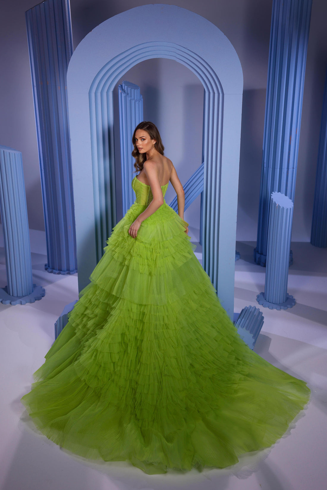 Prom Dresses Prom Dresses Prom Long Ball Gown Layered Prom Dress Green