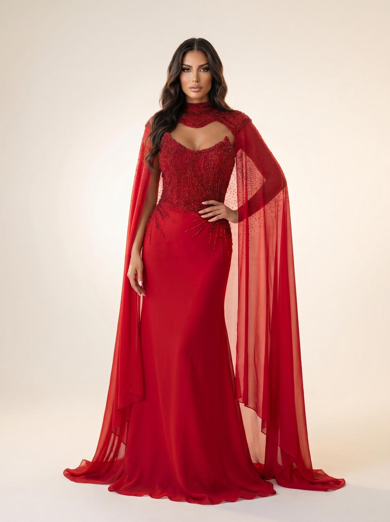 Sweetheart Floor-Length Chiffon Formal Sheath/Column Modessa Couture 26705
