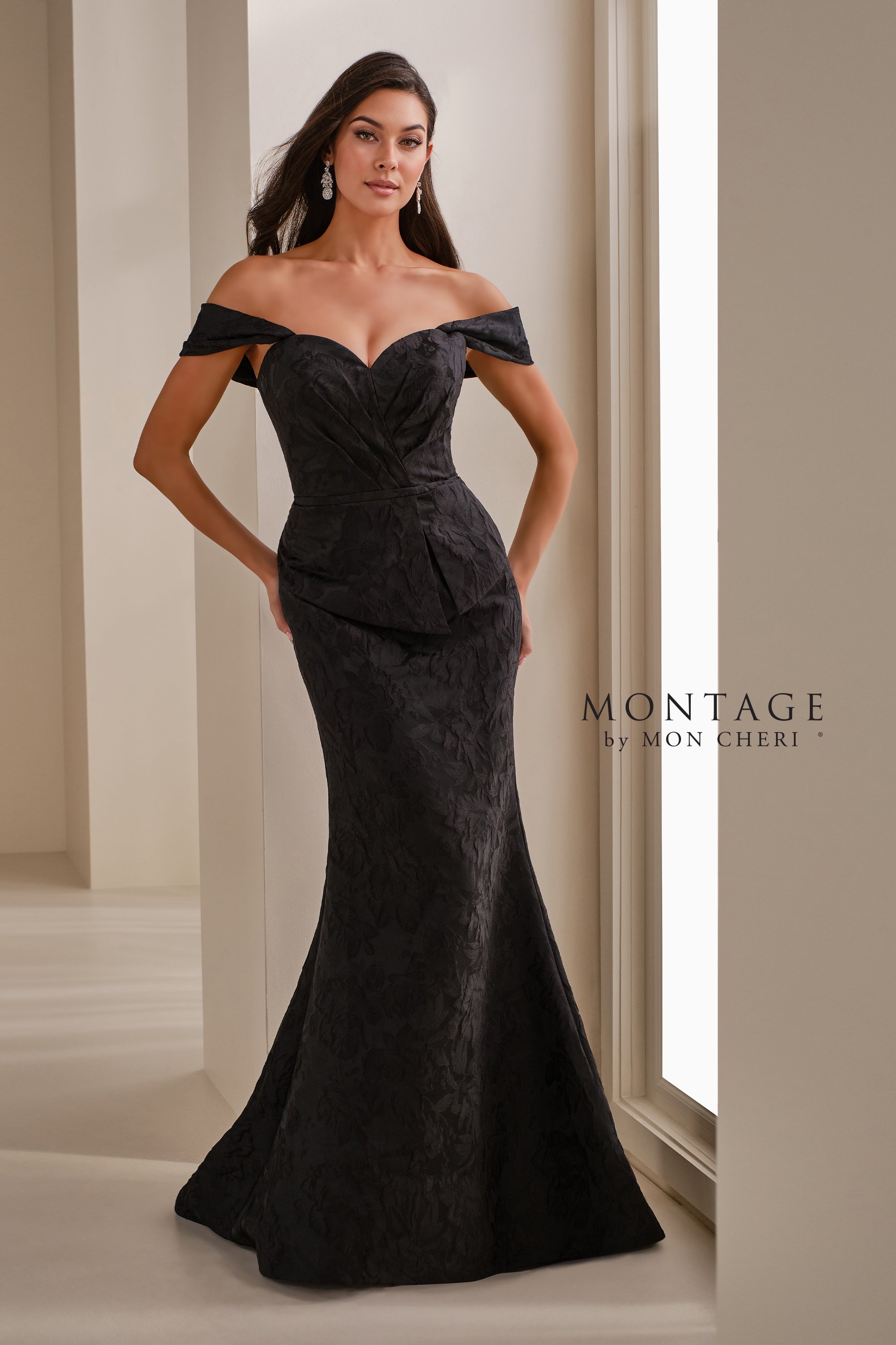 Formal Dresses Mermaid Long Formal Floral Evening Gown Black