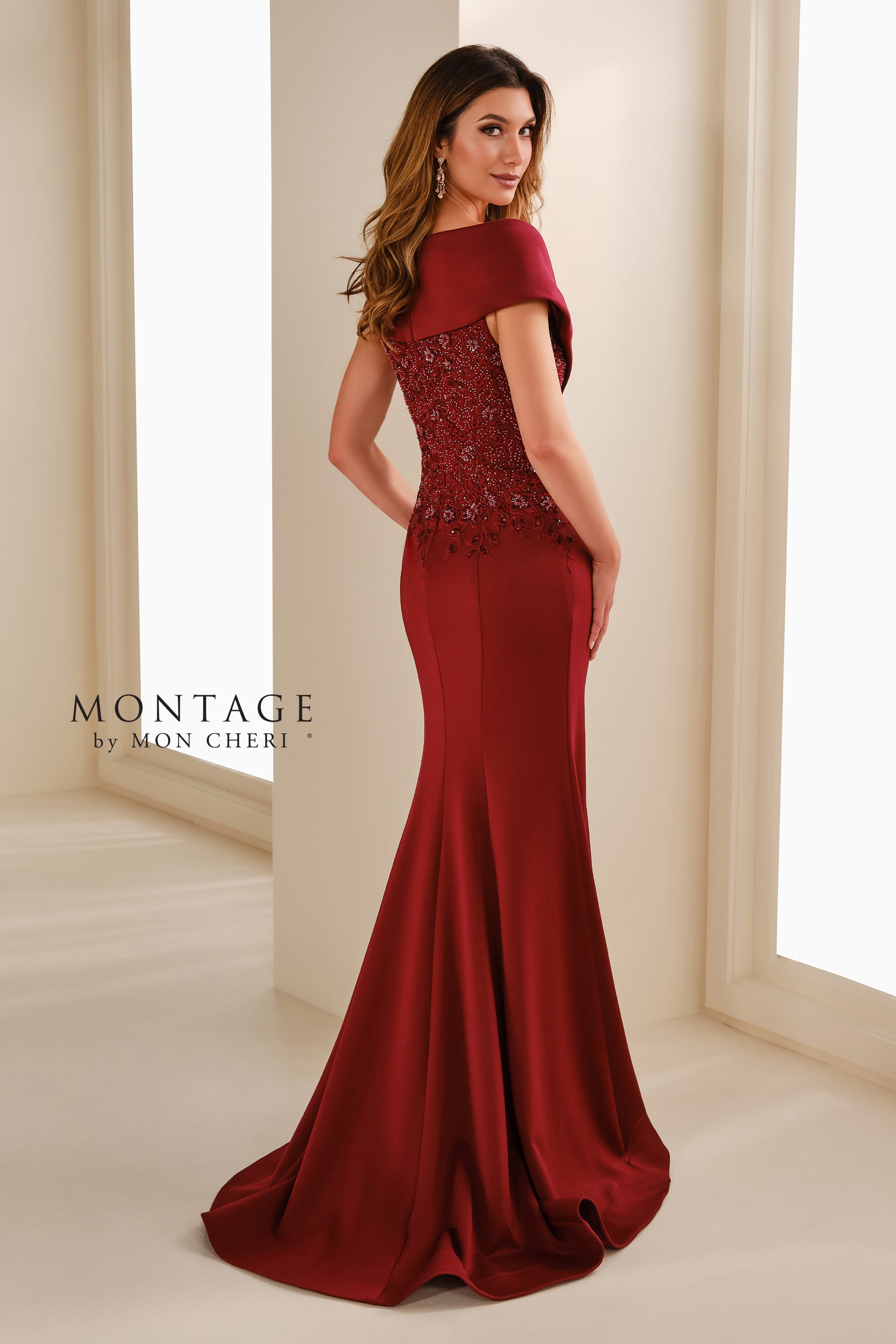 Formal Dresses Long Formal Sequin Lace Evening Dress Bordeaux