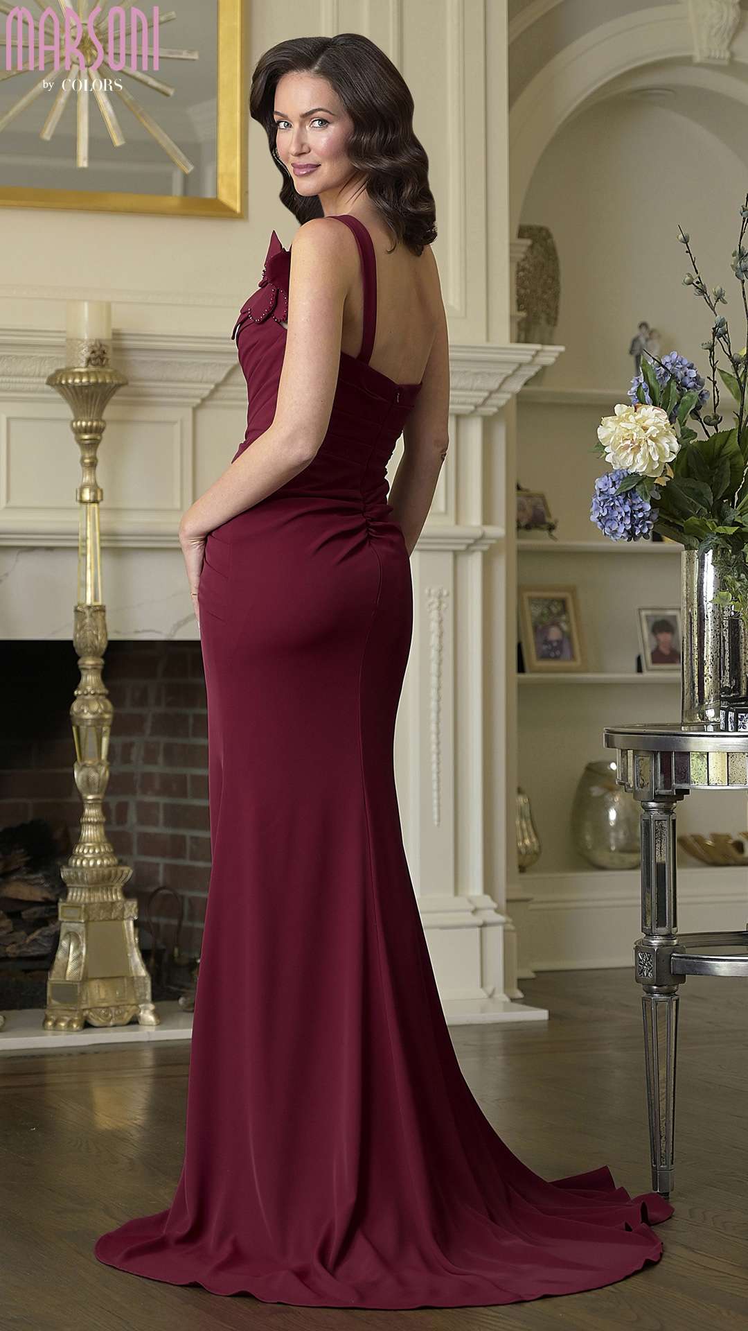 Prom Dresses Long Formal Mermaid 3D Floral Prom Dress Wine