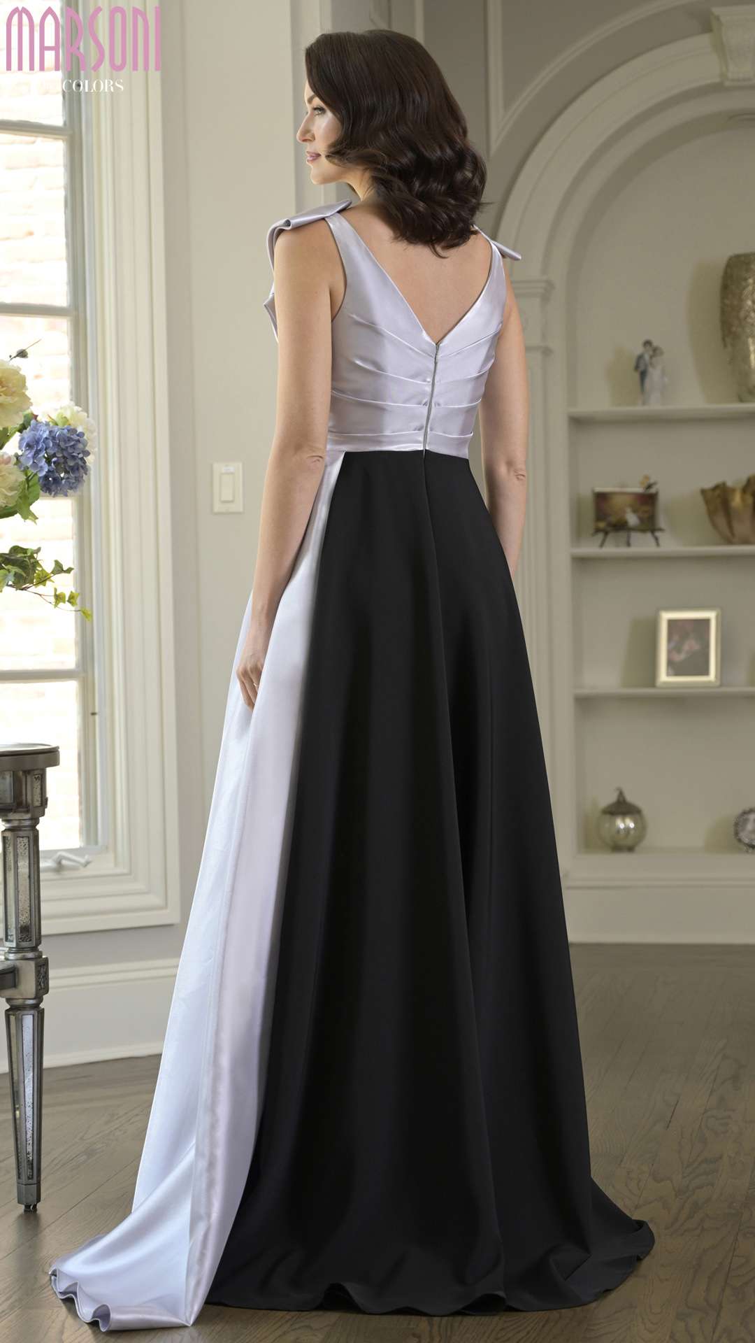 Formal Dresses Long Prom Ruffle A Line Formal Dress Black Silver