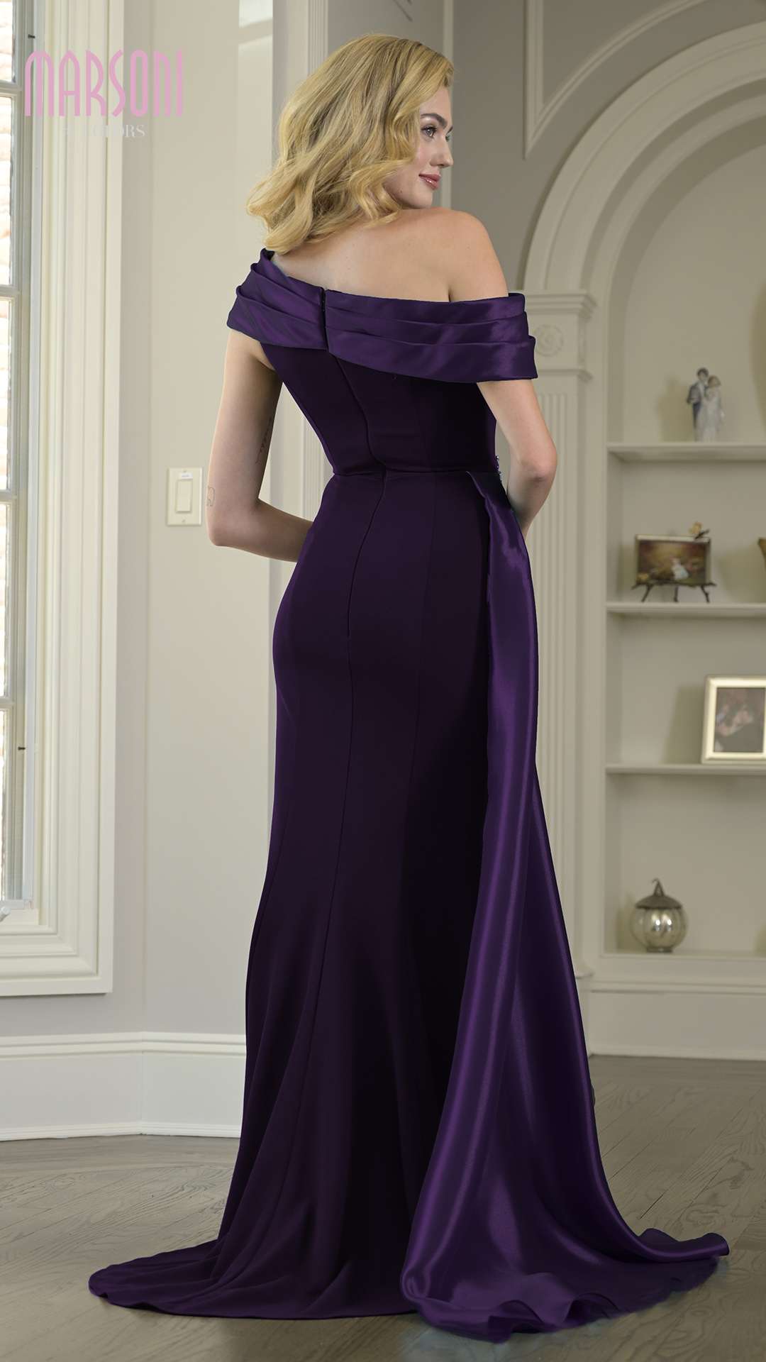 Formal Dresses Beaded Ruffle Long Prom Formal Dress Eggplant