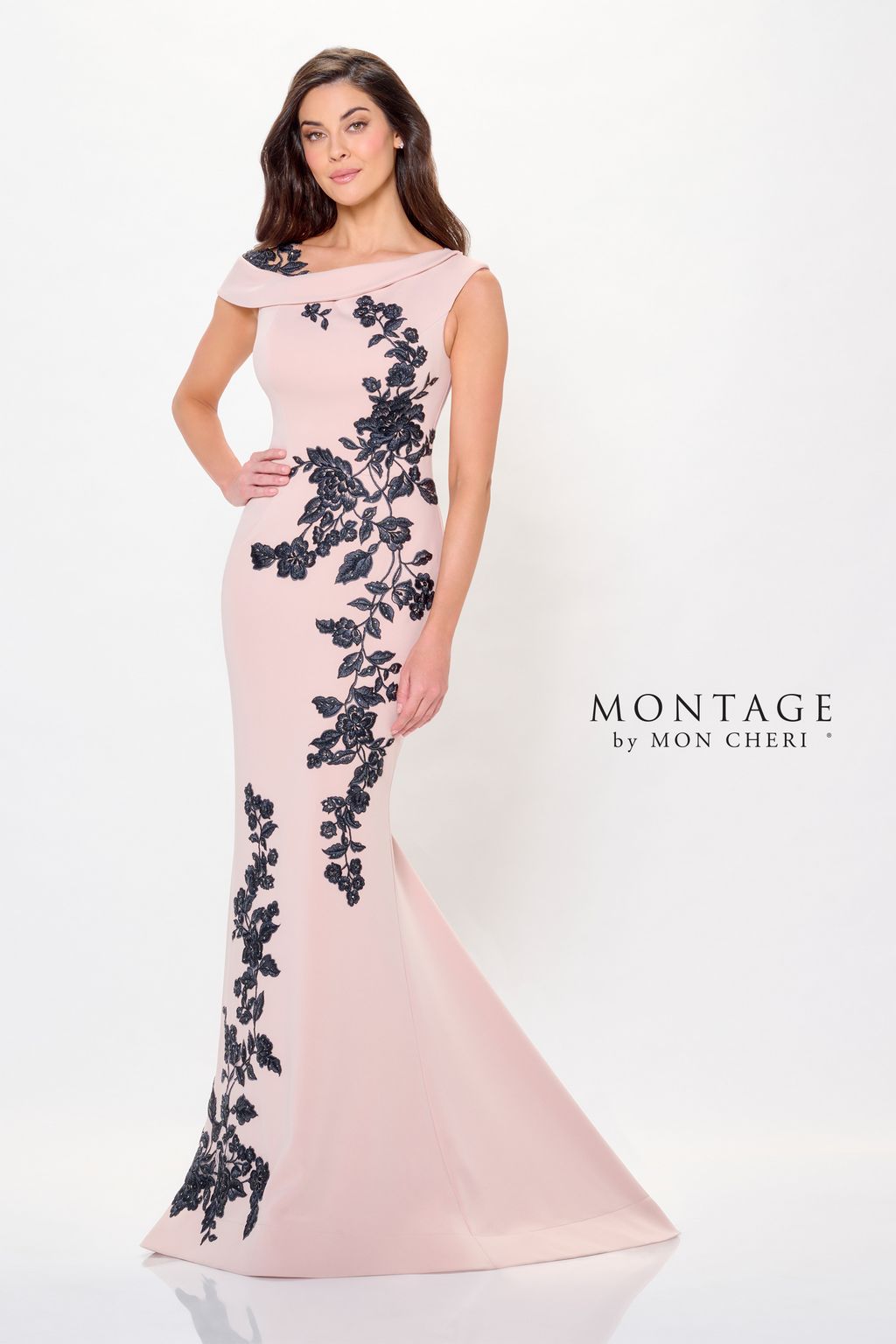 Formal Dresses Long Mermaid Formal Beaded Evening Dress Blush/Black