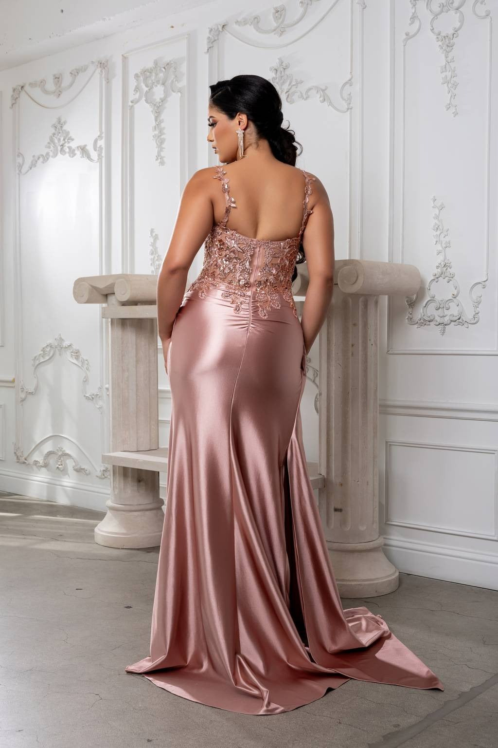 Square Floor-Length Satin Prom Sheath/Column May Queen 2145