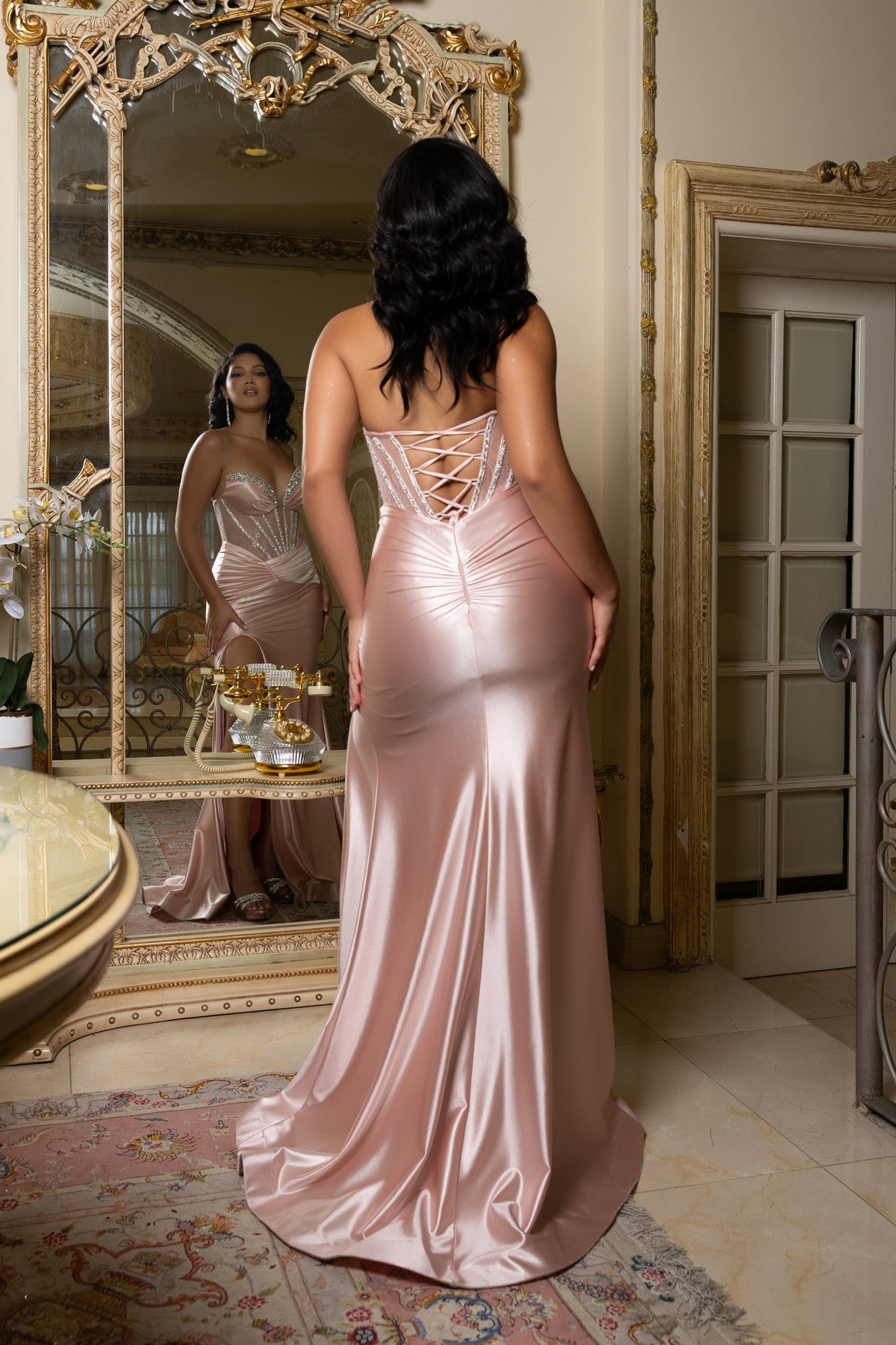 Sweetheart Floor-Length Satin Prom Mermaid Dress May Queen MQ2170