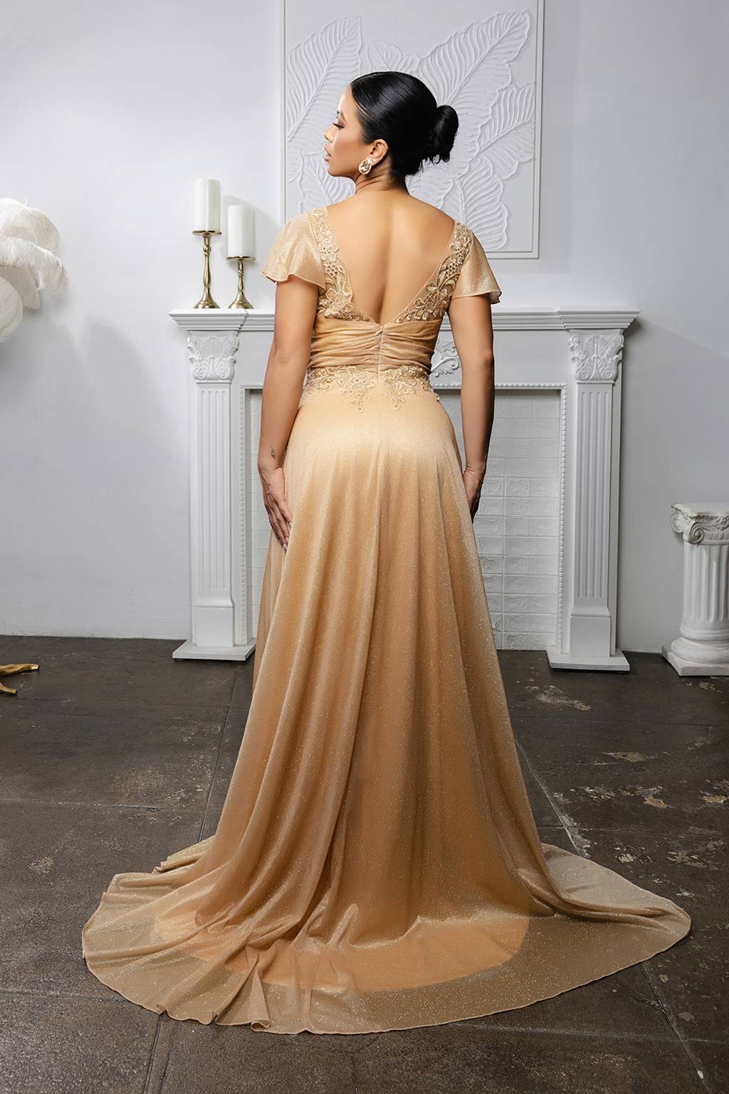 Sweetheart Floor-Length Lace Evening Gown A-Line May Queen MQ2196