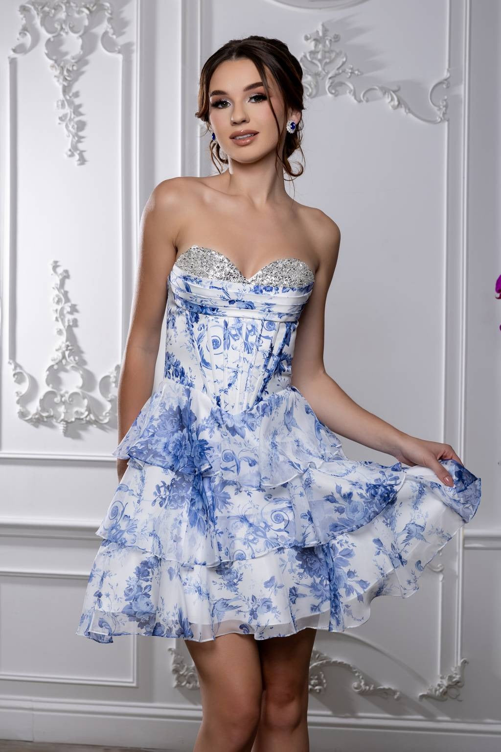 Sweetheart Mini Organza Cocktail Fit & Flare May Queen MQ2215