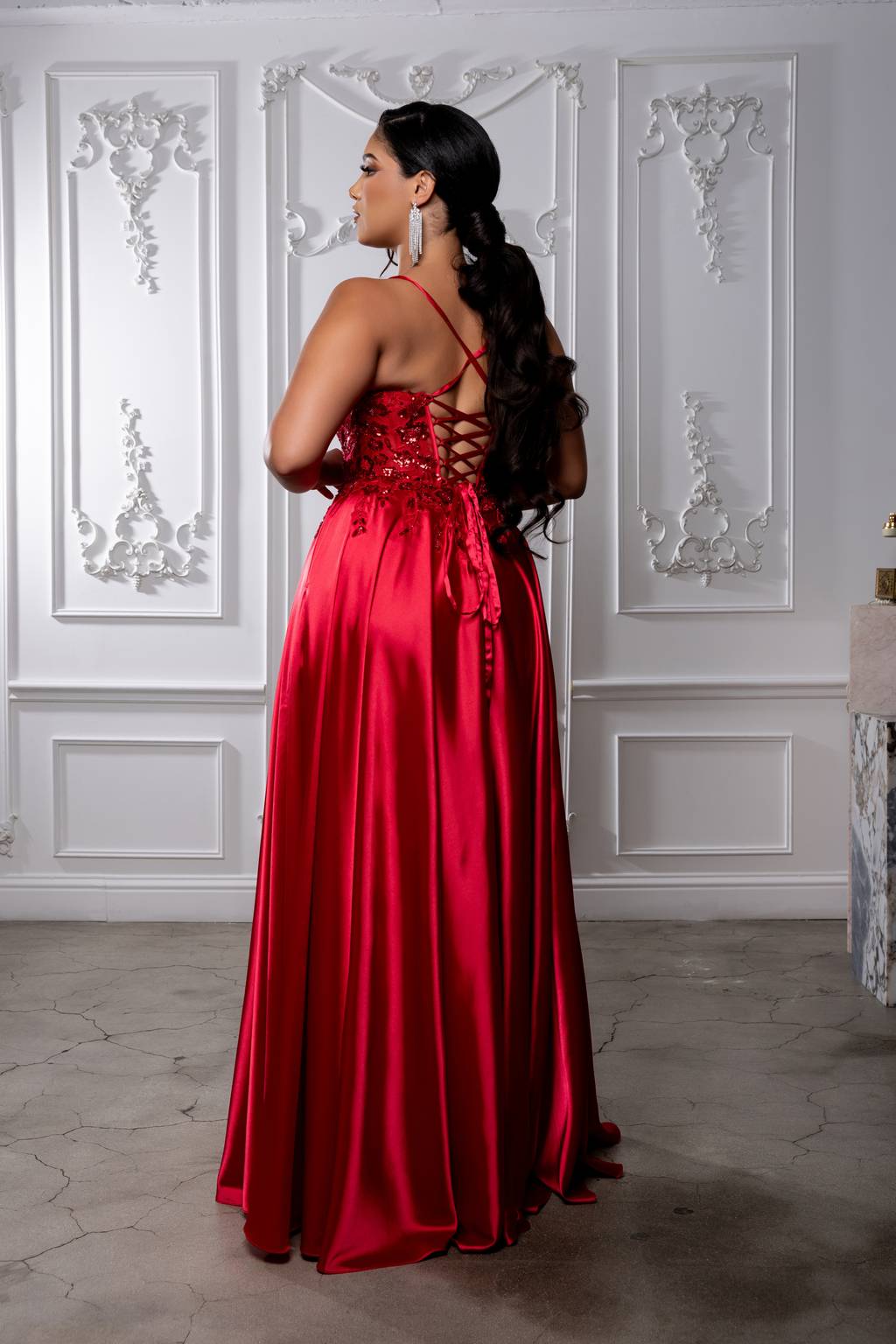 Sweetheart Floor-Length Satin Prom A-Line May Queen MQ2217