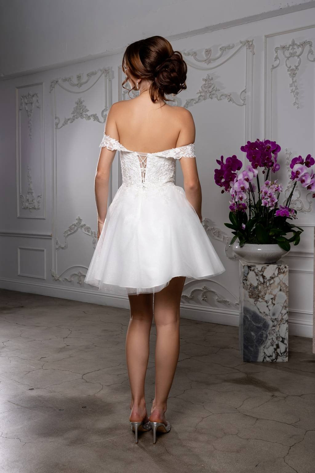 Off-the-Shoulder Mini/Short Tulle Cocktail A-Line May Queen MQ2224
