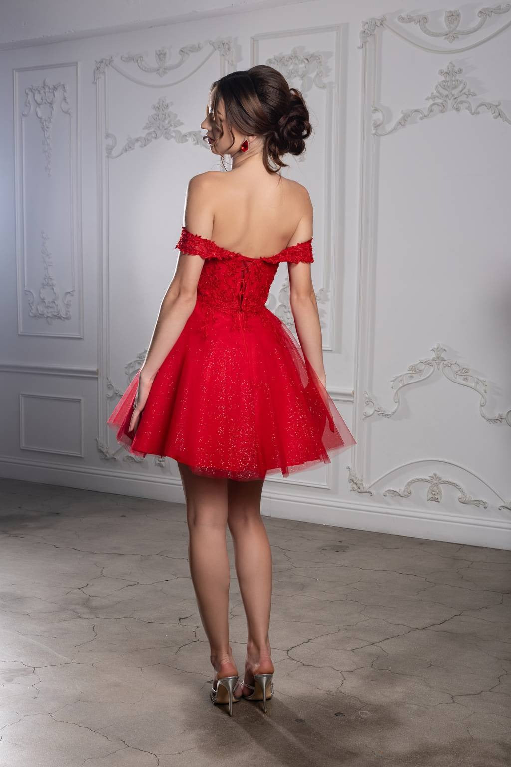 Off-the-Shoulder Mini/Short Tulle Cocktail A-Line May Queen MQ2224