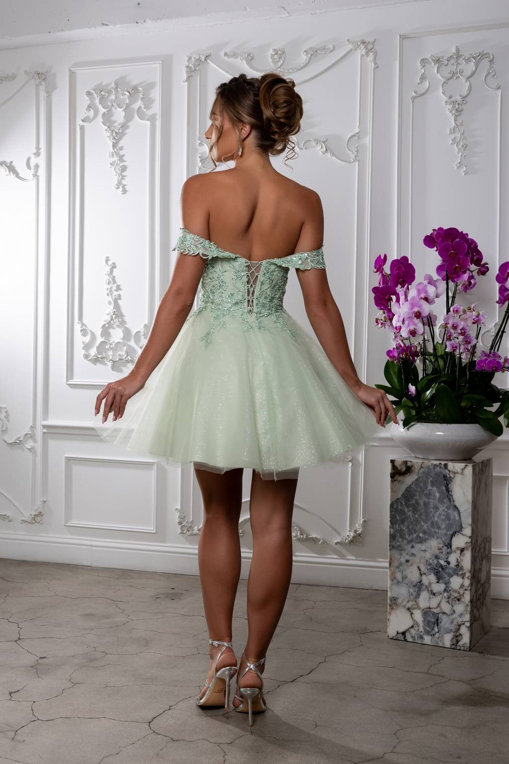 Off-the-Shoulder Mini/Short Tulle Cocktail A-Line May Queen MQ2224