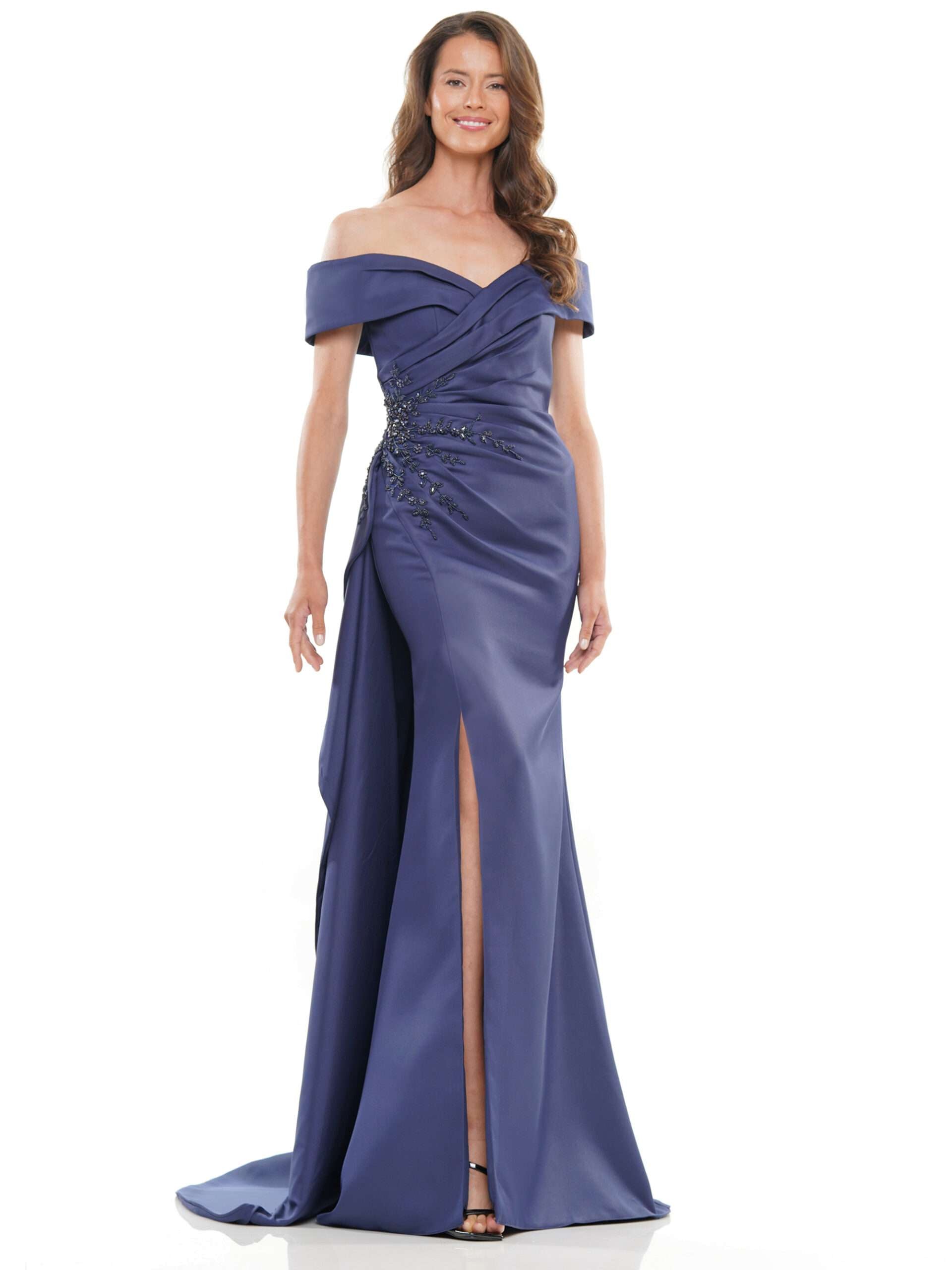 Formal Dresses Long Off Shoulder Formal Dress Navy