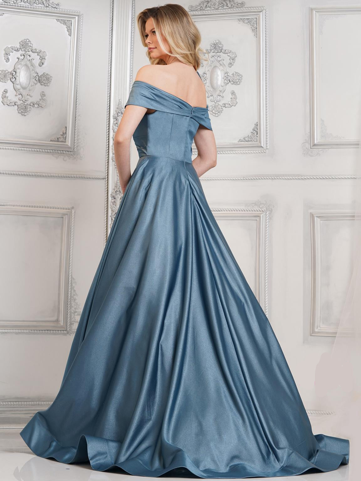 Formal Dresses Long Formal Prom A Line Dress Slate Blue