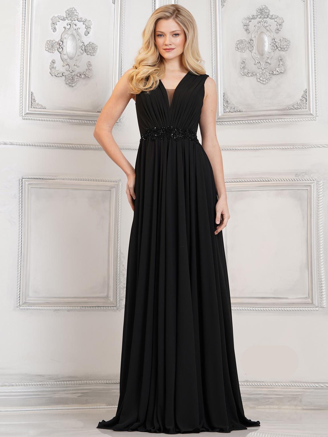 Black Marsoni MV1292 Long A Line Formal Evening Dress
