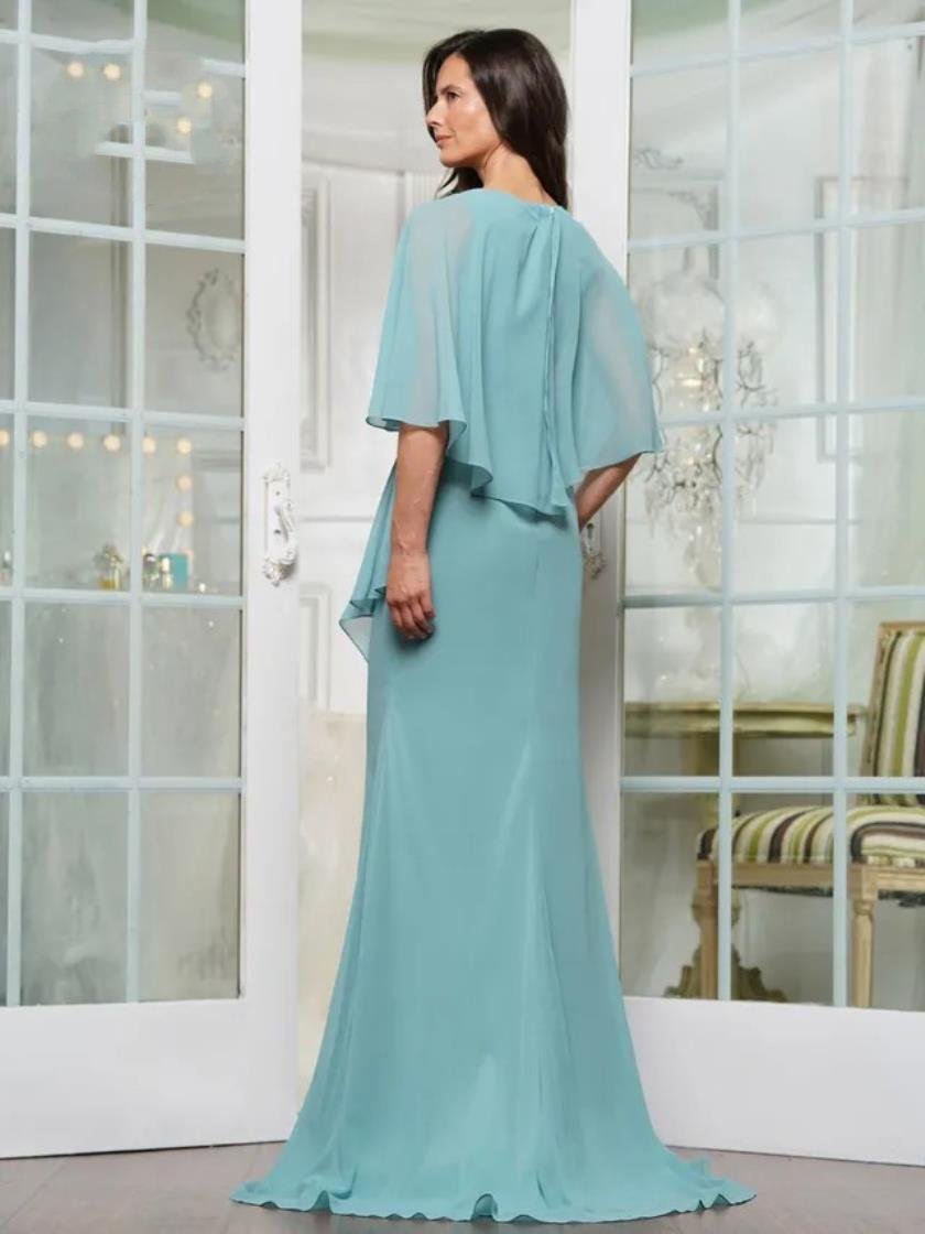 Mother of the Bride Dresses Long Mother of the Bride Formal Cape Dress Sage