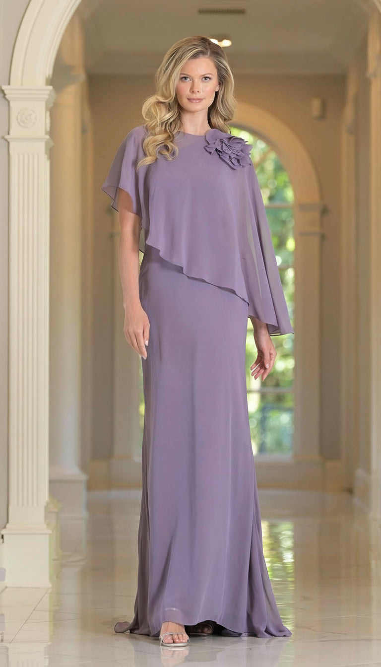 Mother of the Bride Dresses Long Formal Mother of the Bride Cape Dresses Wisteria
