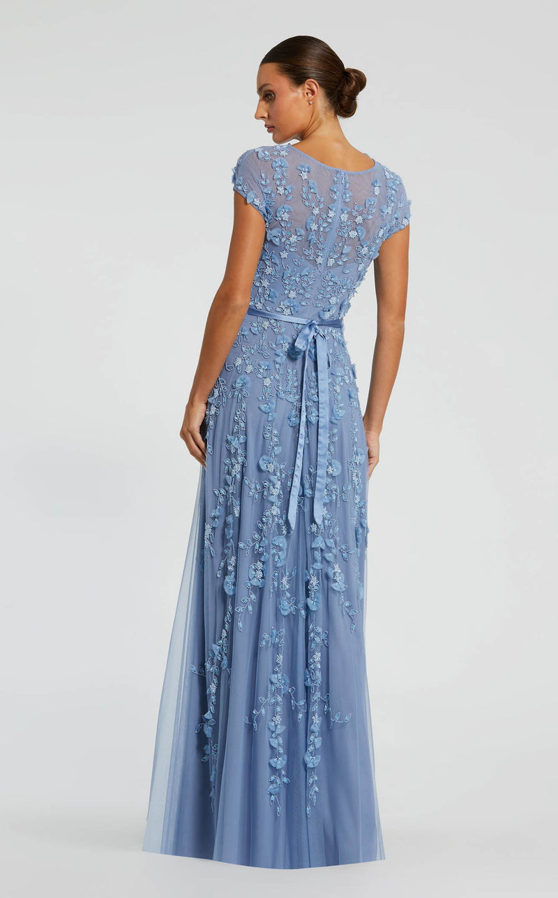 Mother of the Bride Dresses A Line Long Formal 3D Floral Mother of the Bride Dress Mac Duggal 9914521 Sky Blue