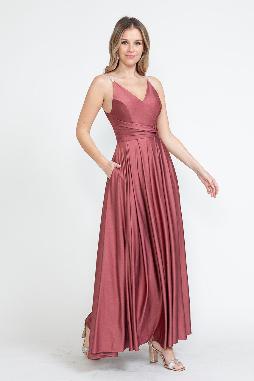 Formal Dresses A Line Formal Slit Long Prom Dress Lenovia 5275 Mauve-Satin-5275-A Line