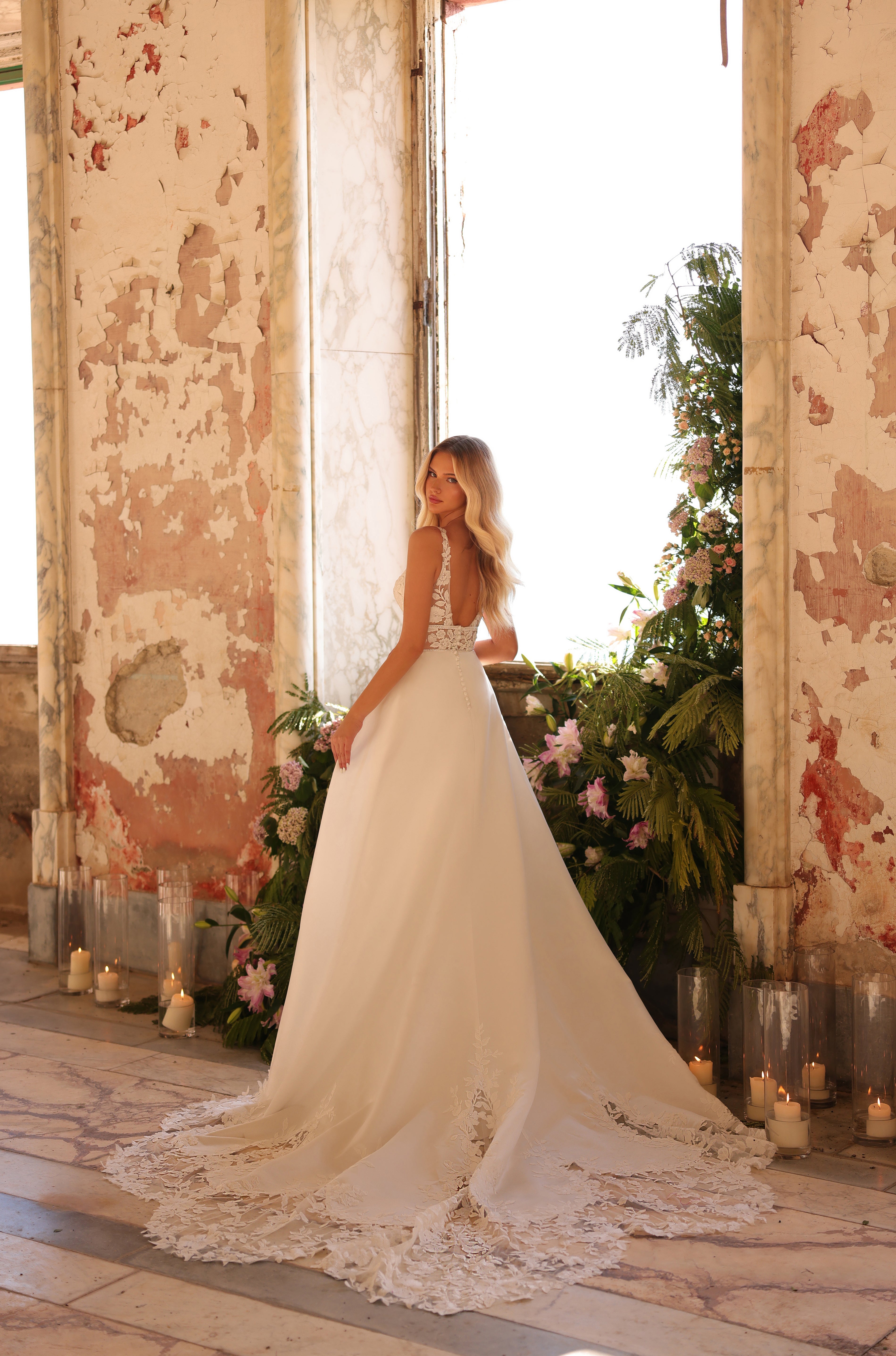 Wedding Dresses Long Bridal Slit Wedding Dress Amarra 89117 Ivory