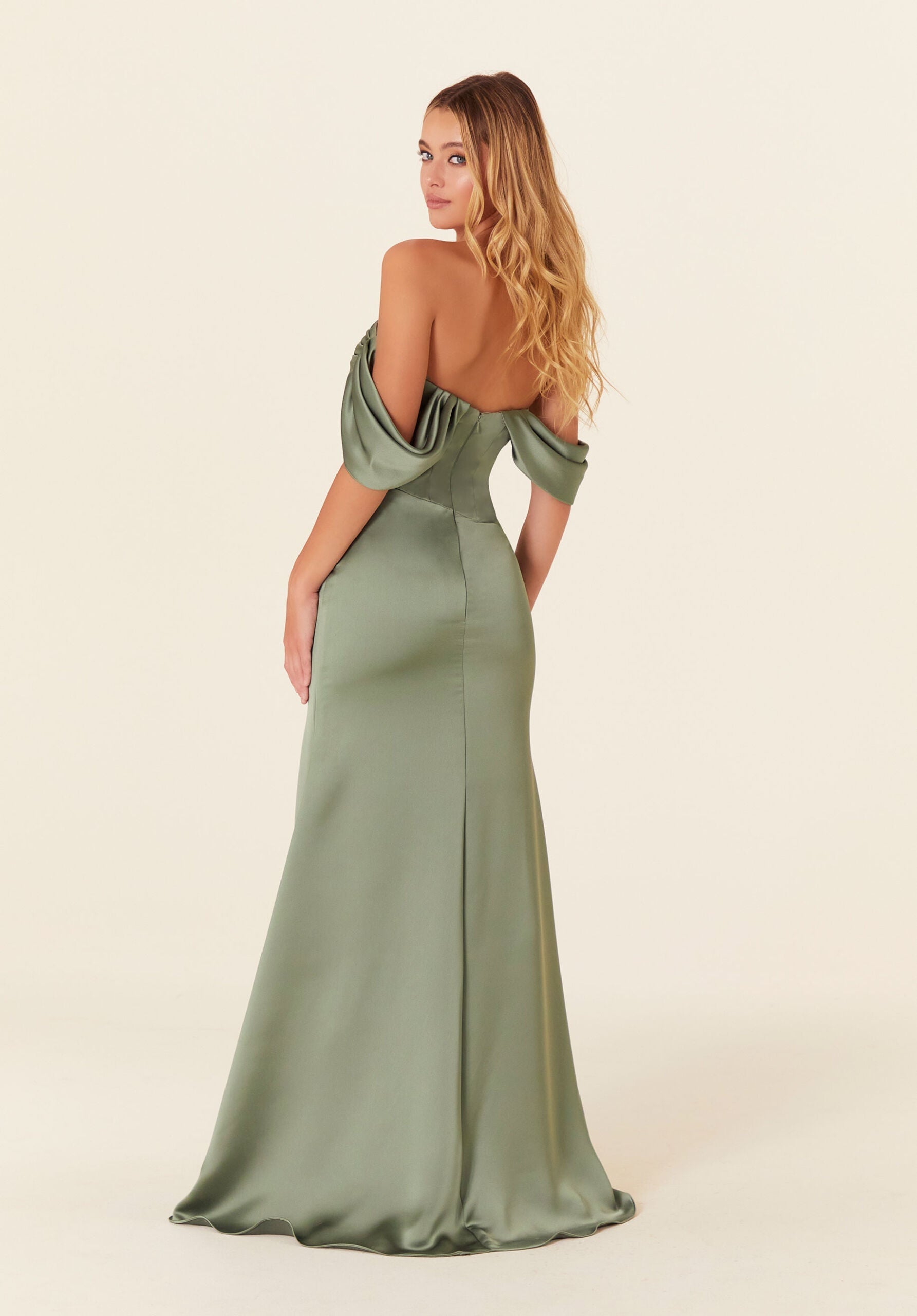 Formal Dresses Corset Formal Long Dress Moss-Satin-21832-Corset
