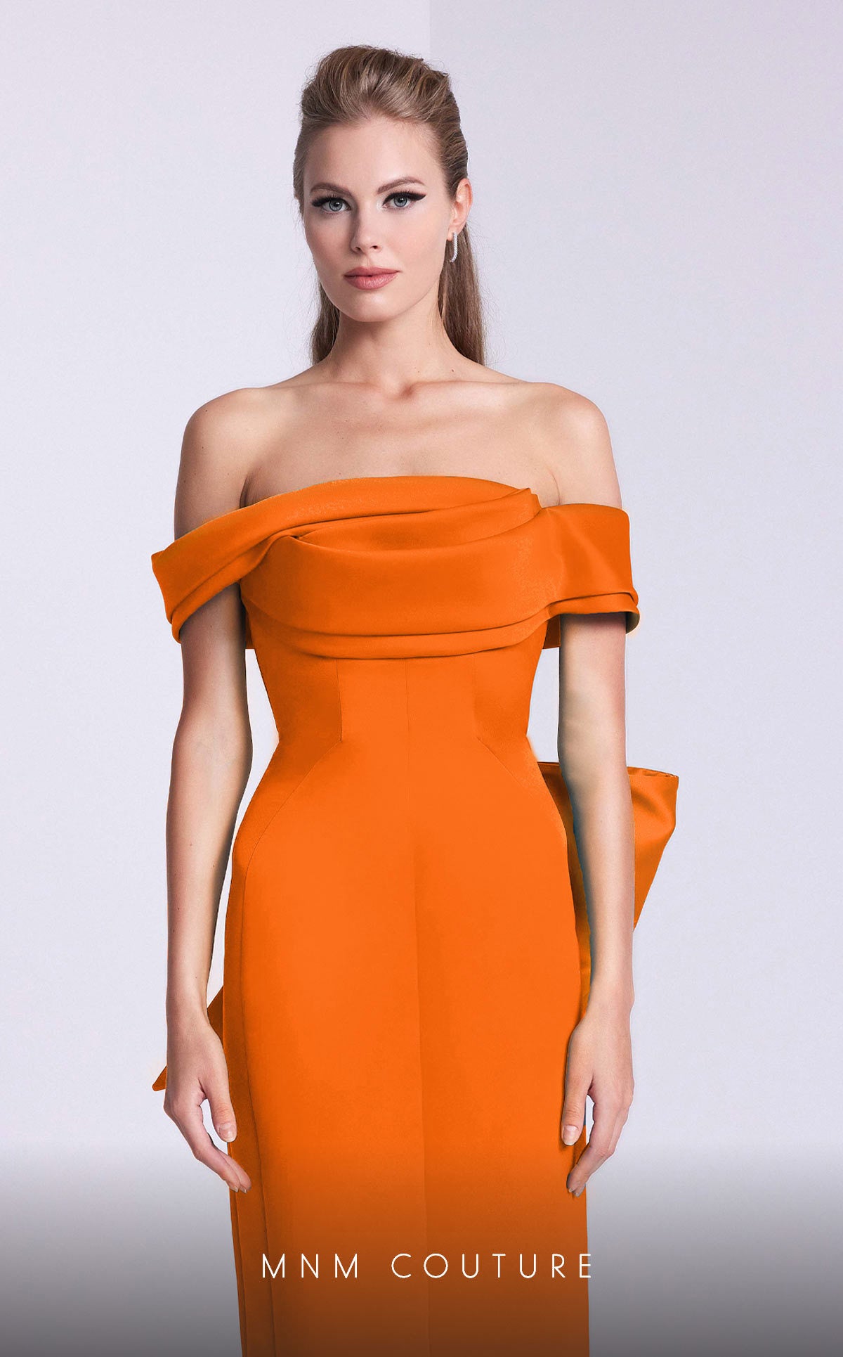 Prom Dresses Long Formal Fitted Pleated Prom Dress Orange