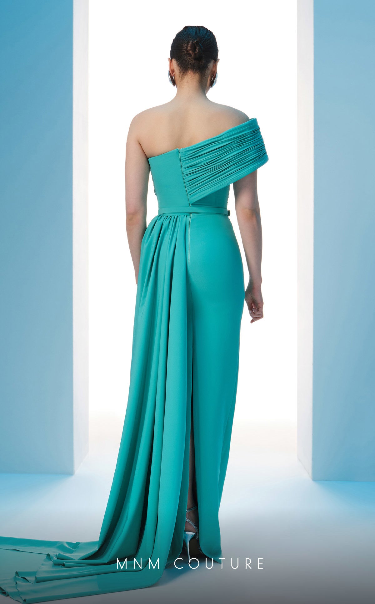 Formal Dresses Long Pleated Formal Prom Fitted Dress MNM Couture N0604 Green