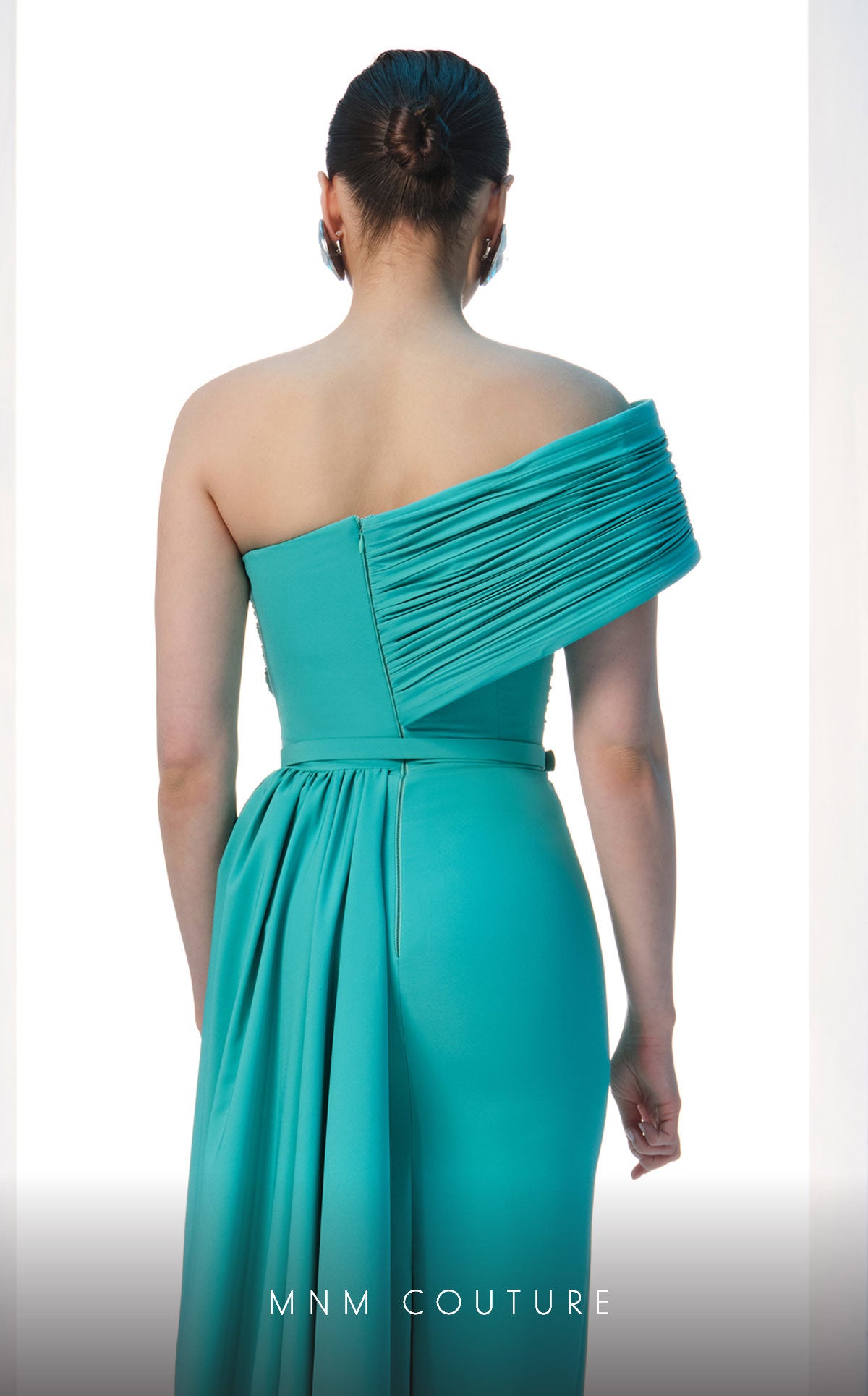 Formal Dresses Long Pleated Formal Prom Fitted Dress MNM Couture N0604 Green